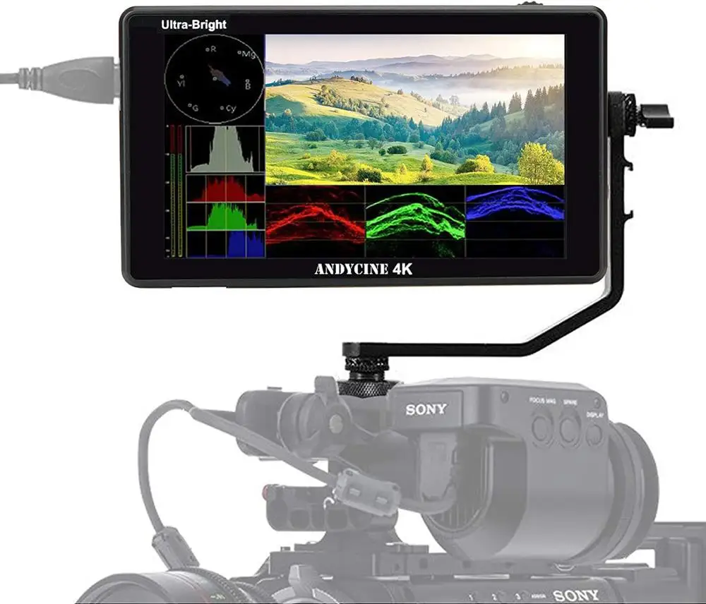 ANDYCINE C6/C6S 6 Inch 2600nits Camera Field Monitor HDR/3D LUT 4K HDMI SDI Touchscreen with Waveform VectorScope Histogram