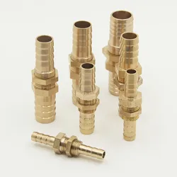 Pagoda through plate 6 8 10 12 14 16mm hose barb clapboard brass barb pipe fitting connector adapter for gas water copper