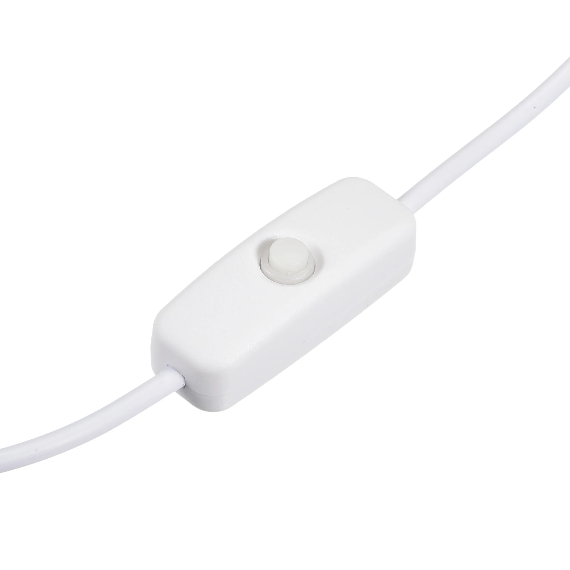Uxcell-cable de extensión USB macho a 5,5x2,1mm DC macho con interruptor, 150cm, blanco
