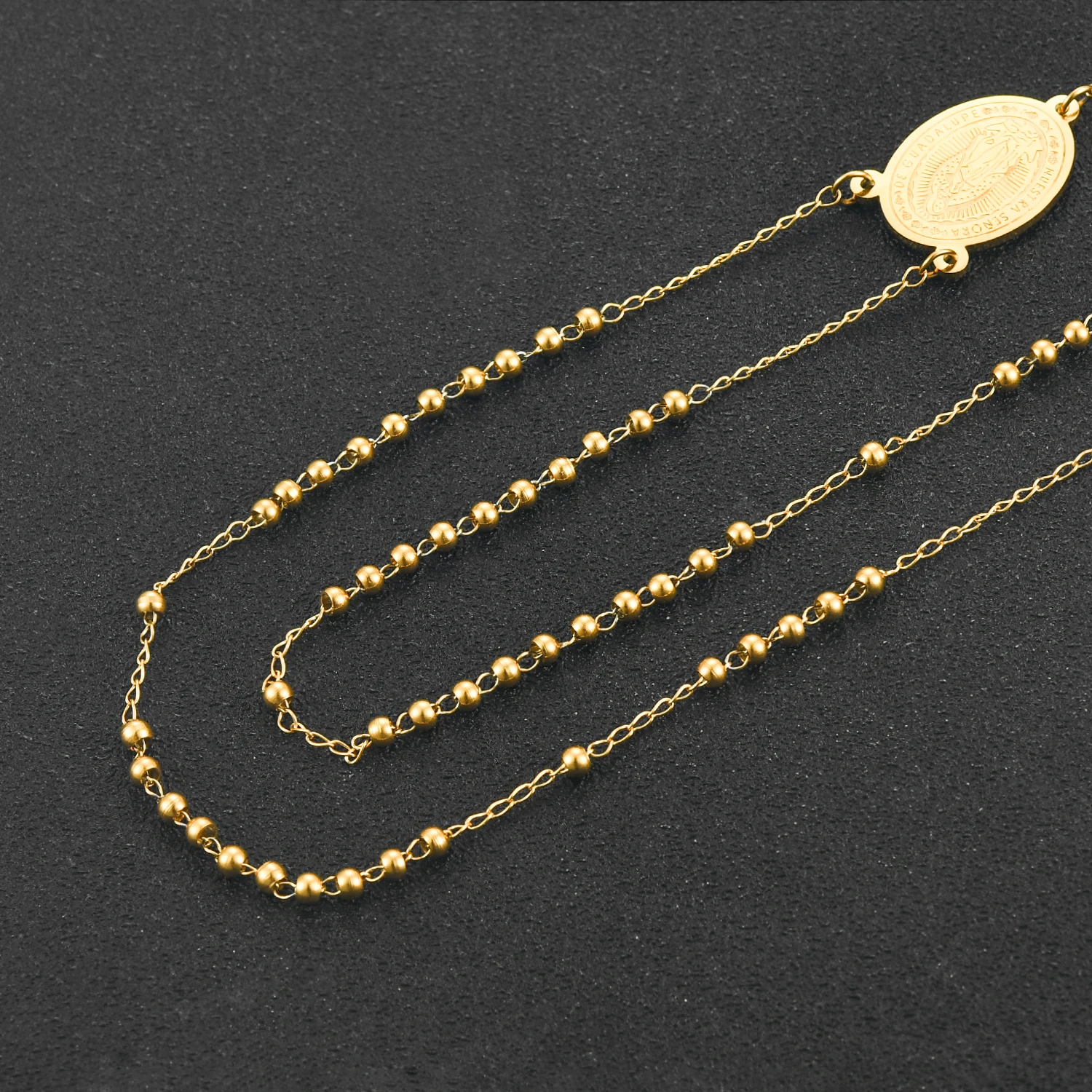 Stainless Steel Vintage Cross Rosary Necklace - Unisex - Image 6