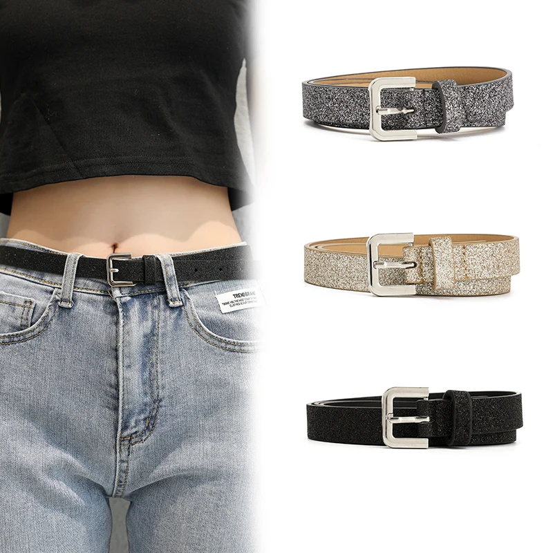 ZLY 2021 New Fashion Belt Women Men Unisex PU Leather Material Metal Pin Buckle Frosted Texture Casual Jeans Formal Style Solid