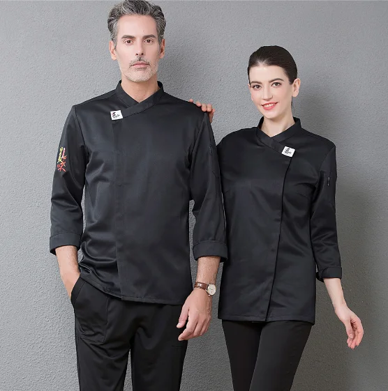 Männer der Catering Professionelle Arbeit Uniformen Einreiher Cocina Küche Langarm Top Chef Jacken Overalls Kochen Kleidung