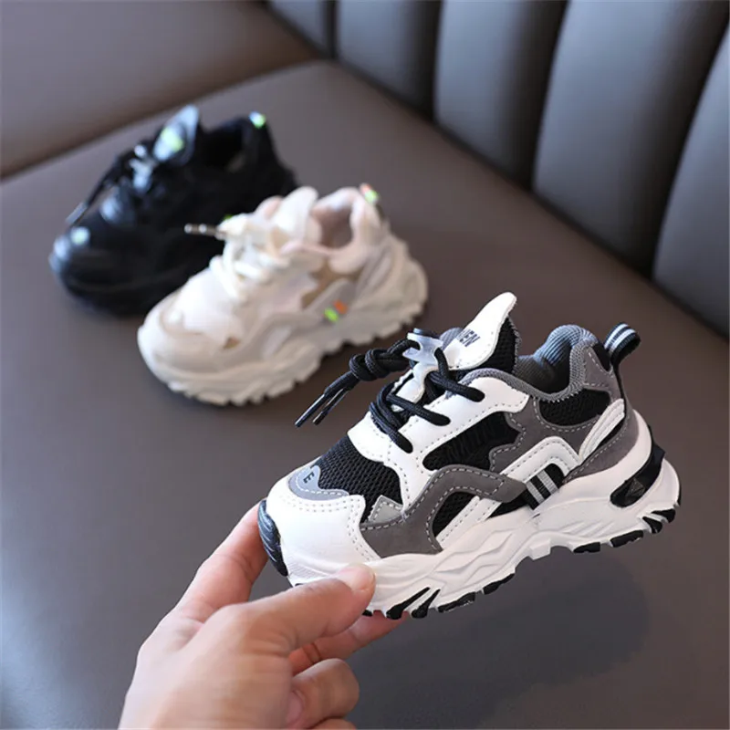 2023 New Spring Children Shoes Mesh Breathable Toddler Kids Tennis Breathable Fashion Outdoor Boys Girls Sneakers Size 21-30