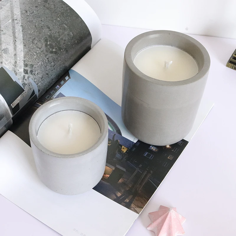 Round Cup Candle Jar Mold Concrete Pen barrel mold aromatherapy Cup Wax DIY silicone molds cement cup candle container mold