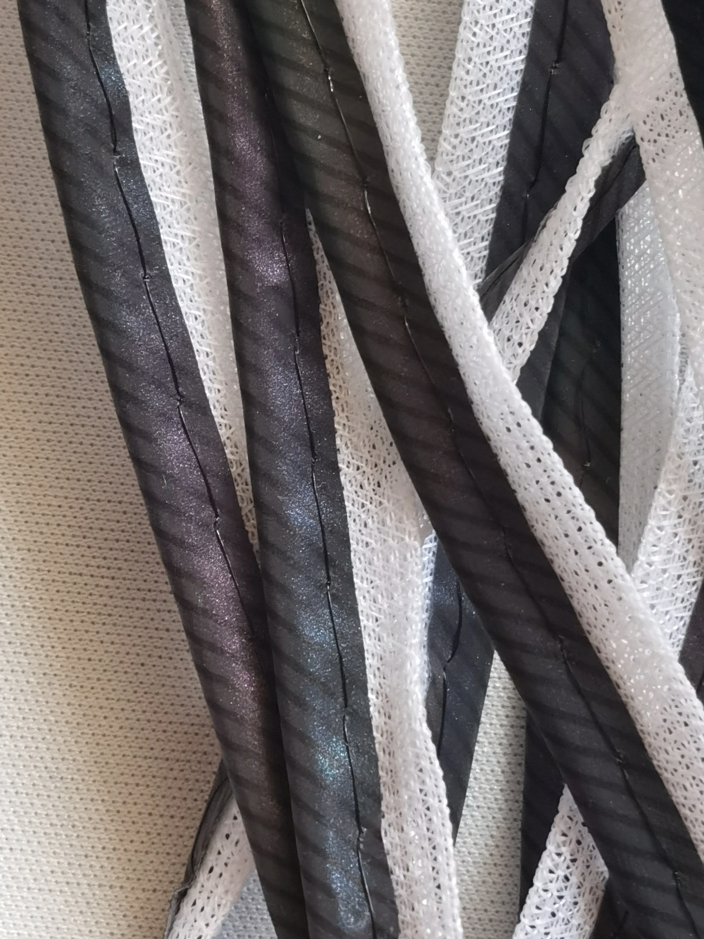 Stripe Rainbow Reflective Piping Colorful Twill Fabric Strip for Edge Covering On Clothes Garment Accessories 5 Meters