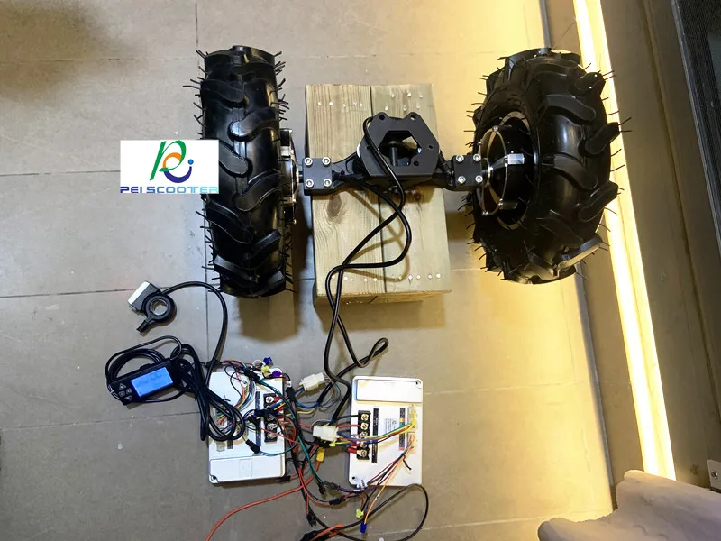 Two 13 inch tyre low speed high torque single axle Brushless gear hub motors working with 2 controllers kit phub-kc13