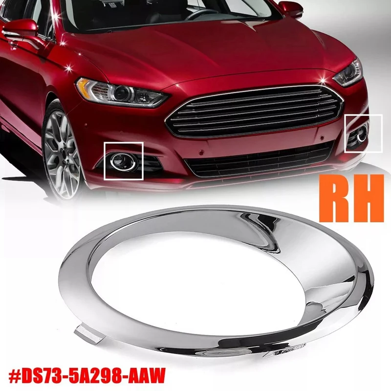 Chrome Fog Light Cover Bezel Trim Ring for Ford Fusion Mondeo 2013-2016