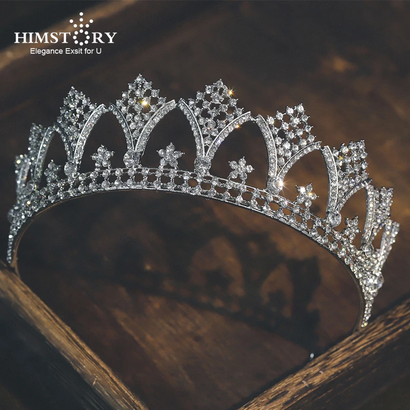 

Himstory Crystal Bridal Queen Tiara Crown Wedding Pageant Diadem For Bride Headpiece Women Hair Jewelry Accessories