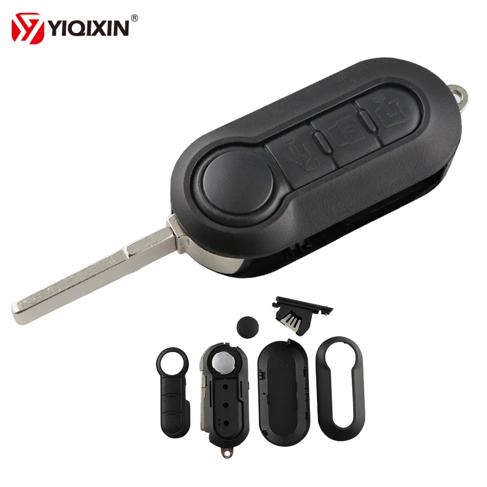 

YIQIXIN 2 3 Button Flip Folding Remote Car key Shell Case For Fiat 500 Panda Punto Bravo Uncut Blade SIP22 Replacement Shell