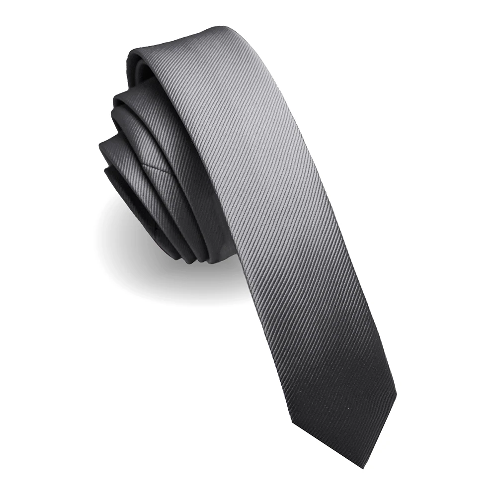KAMBERFT Modische, schmale 4cm Seidenkrawatte, unifarben in Schwarz und Rot, handgefertigte, gewebte, schmale Krawatte für Herren für Hochzeiten und Partys. – Detail 12