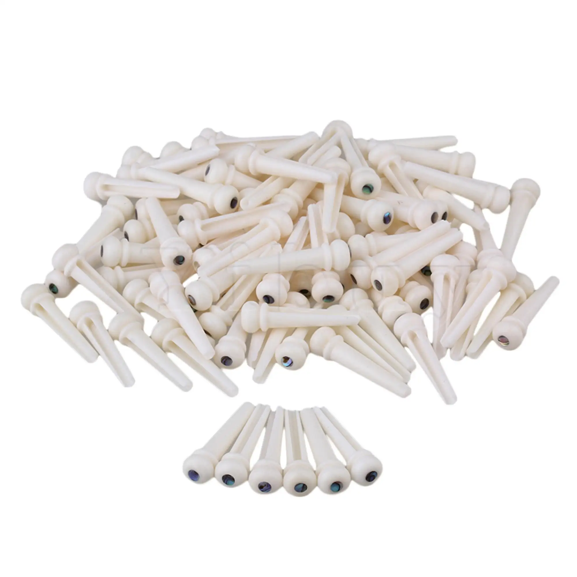 

120PCS White Cattle Bone Bridge Pin with Shell Dot for Acoustic Guitar H01