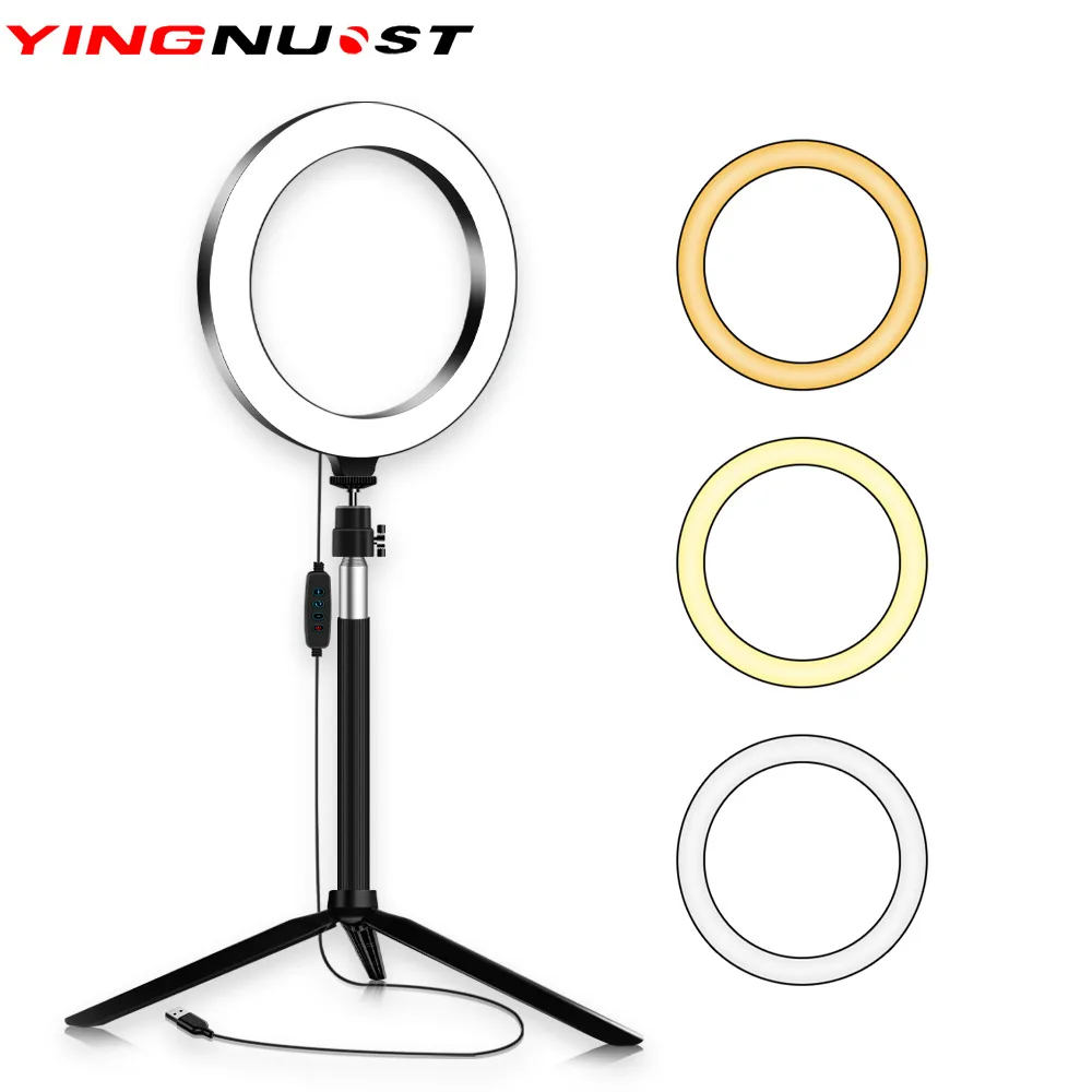 Ring Light Photography LED Supplementary Live Broadcasting Bracket Portable Beauty Self-timer 20cm Ring Fill Light Lamp