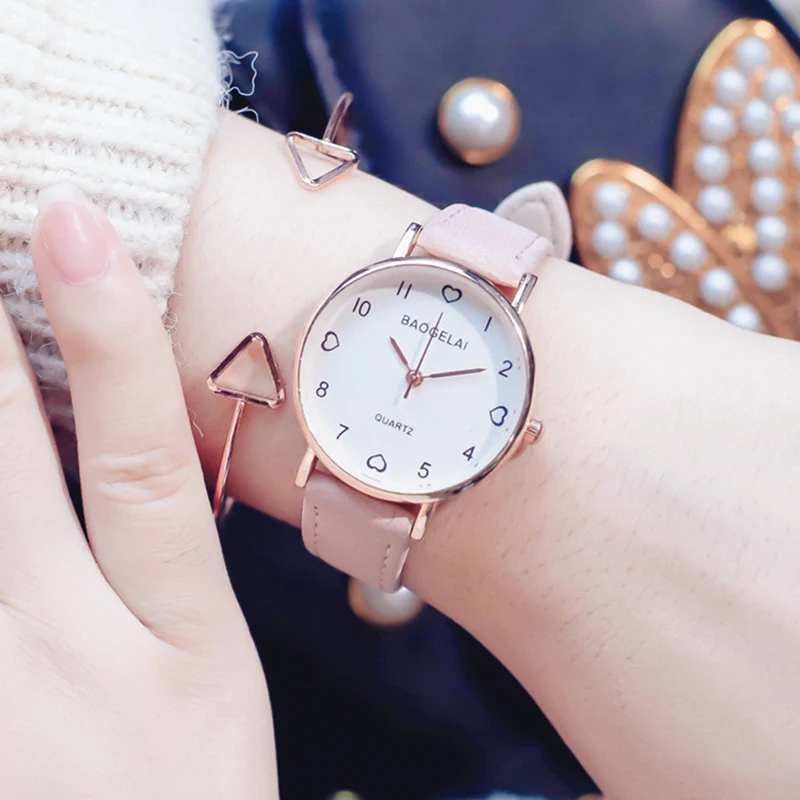 Love scale simple women quartz watch with vintage leather band Nice lovely design luxury women's Vogue clock female watches