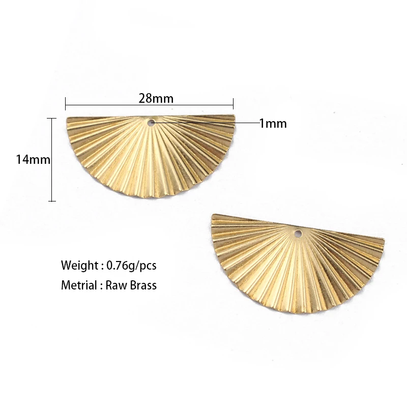 20Pcs/set Raw Brass Sector Charms Pendant For Handmade Necklace Earrings Findings Fashion Geometric Accessories For Diy Jewelry