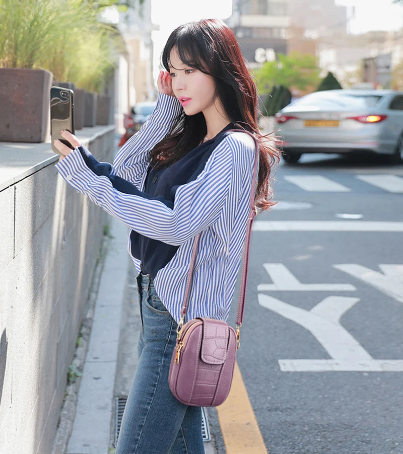 Pu Leder Damen Cross body Messenger Taschen Bolsa Frauen Handtasche Bolsos Klappe Vintage kleine Umhängetaschen Telefon Geldbörse – Detail 13