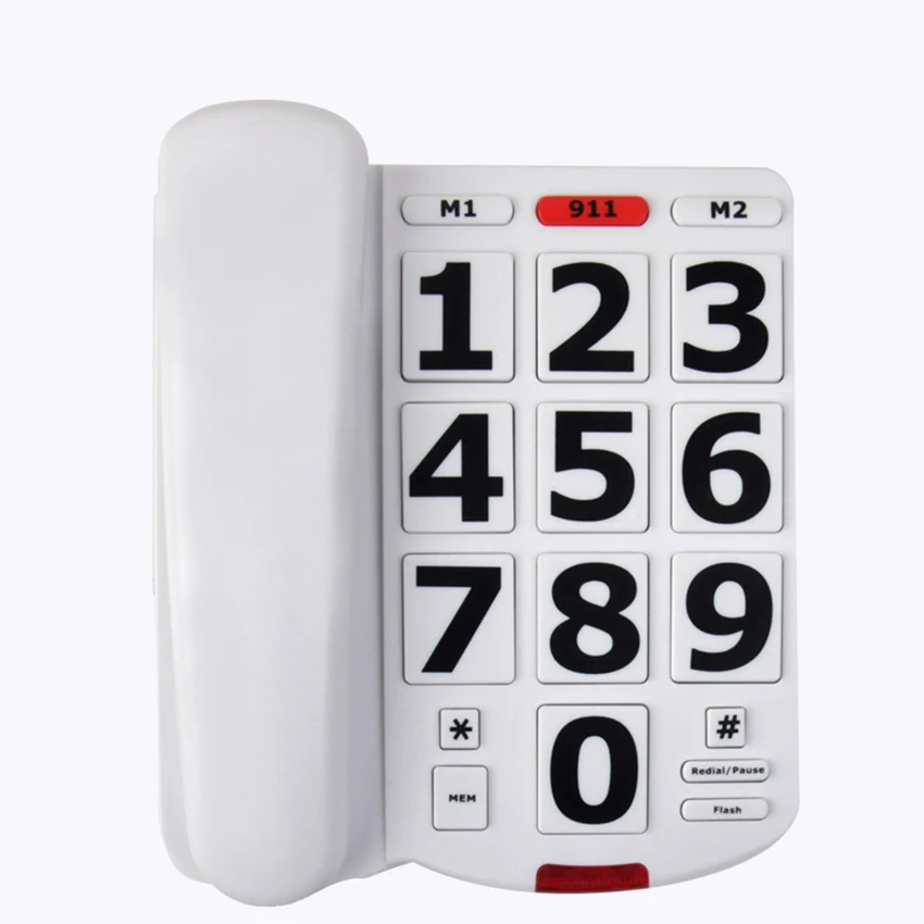 Amplified Landline Phone Corded Desk Telephone with Large Buttons, Loud Ringer, Speed Dial Memory