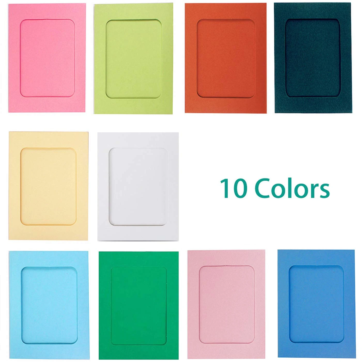 10pcs/set Colorful Paper Photo Frame 7inch Multi Colors Picture Frames Wall Deco for Dorm Office Decoration Home New Year 2022