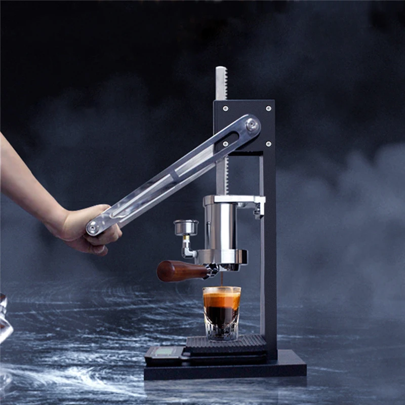 Manual Espresso Maker Household Hand Press Coffee Machine Lever Coffee Machine with Pressure Gauge Unplug Coffee Machine