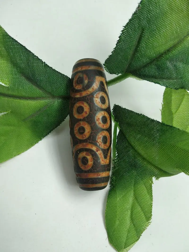 

Vintage Tibetan Dzi Bead Lucky 21 Eyes Magical Energy Amulet Nature Weathering Very Rare