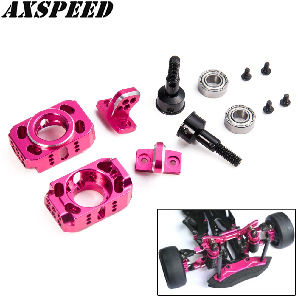 AXSPEED RC Car Steering Suspension Knuckle Kit Aluminum Adjustable Steering Cup for Sakura D4 AWD RWD Upgrade Parts