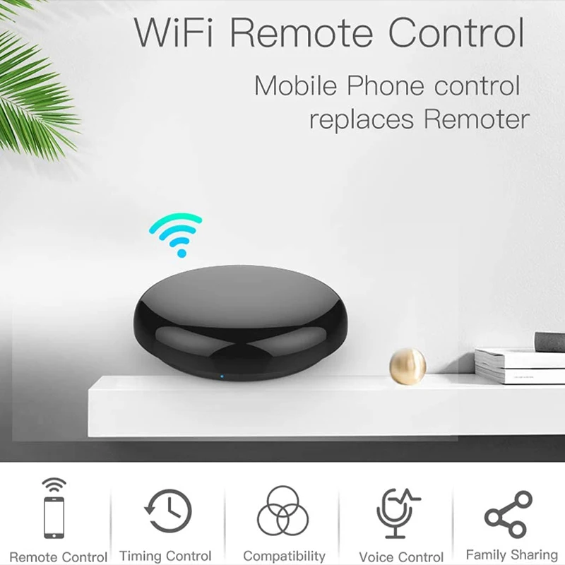 Aubess-Control remoto IR para Smart Home, controlador infrarrojo Universal con Wifi para TV, DVD, AUD, CA, funciona con Alexa y Google Home