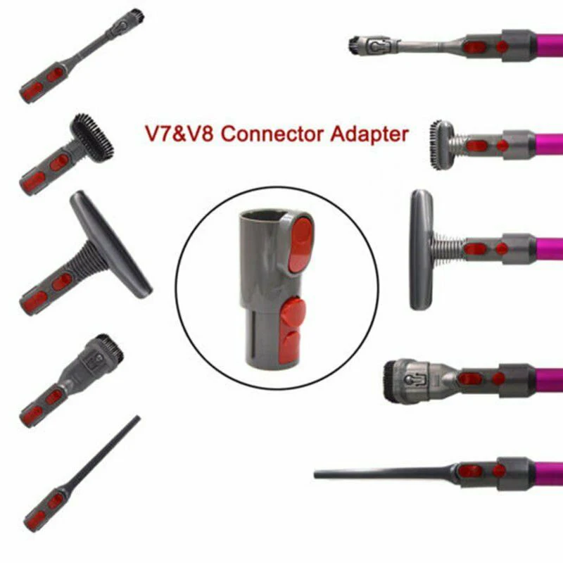 Tête de buse de brosse d'aspirateur avec adaptateur de connecteur, accessoires de pièces pour Dyson V6 à V7 V8 V10, 6 pièces