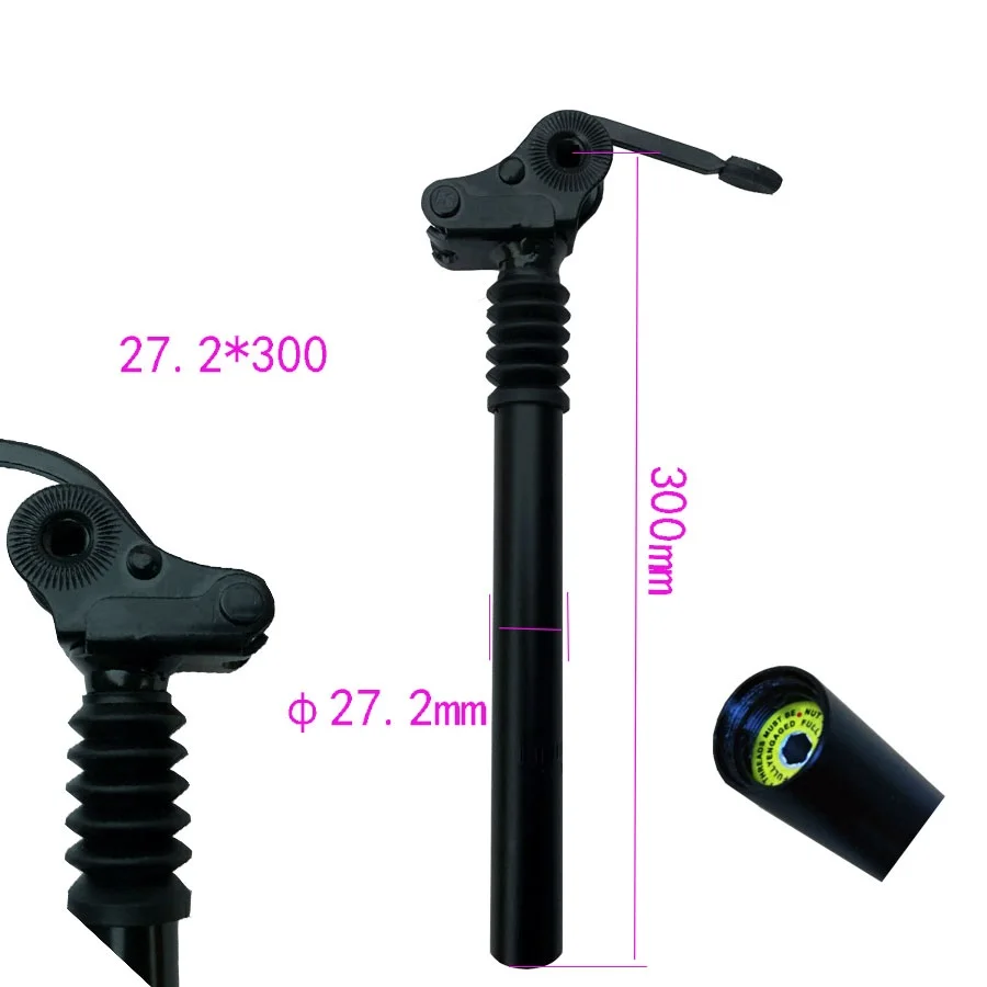 Folding Electric Bicycle E-Bike Shock Absorber Seatpost 25.4mm 27.2mm 28.6mm 31.8mm 33.9mm 34mm 300mm 350mm Bike Shocks Seatpost