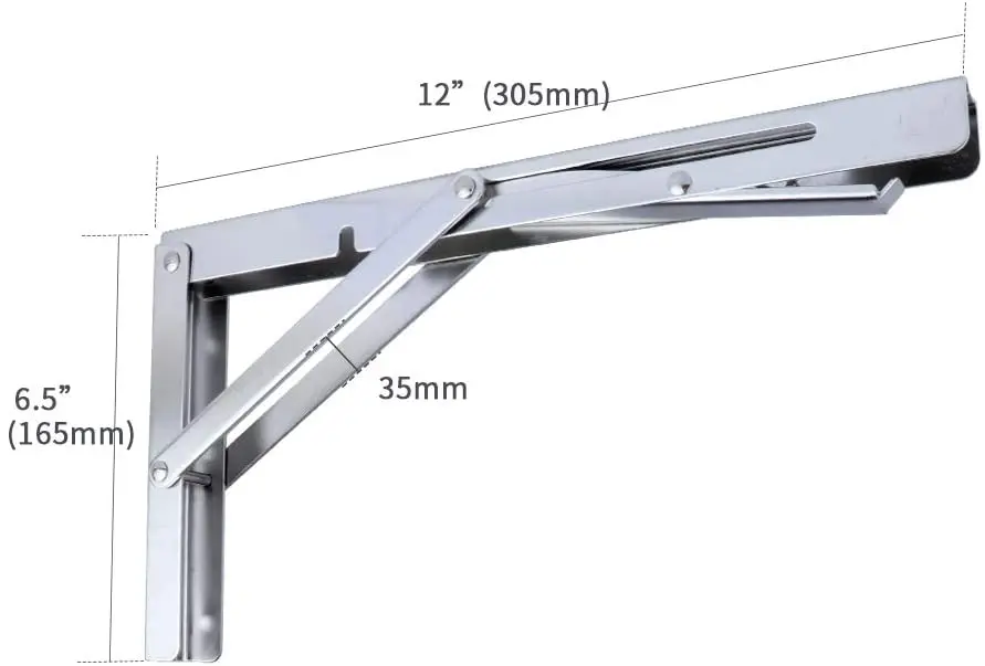 2X Folding Shelf  Table Bracket - Bench Folding Shelf or Bracket, Max. Load 330lbs (Long Release Handle)