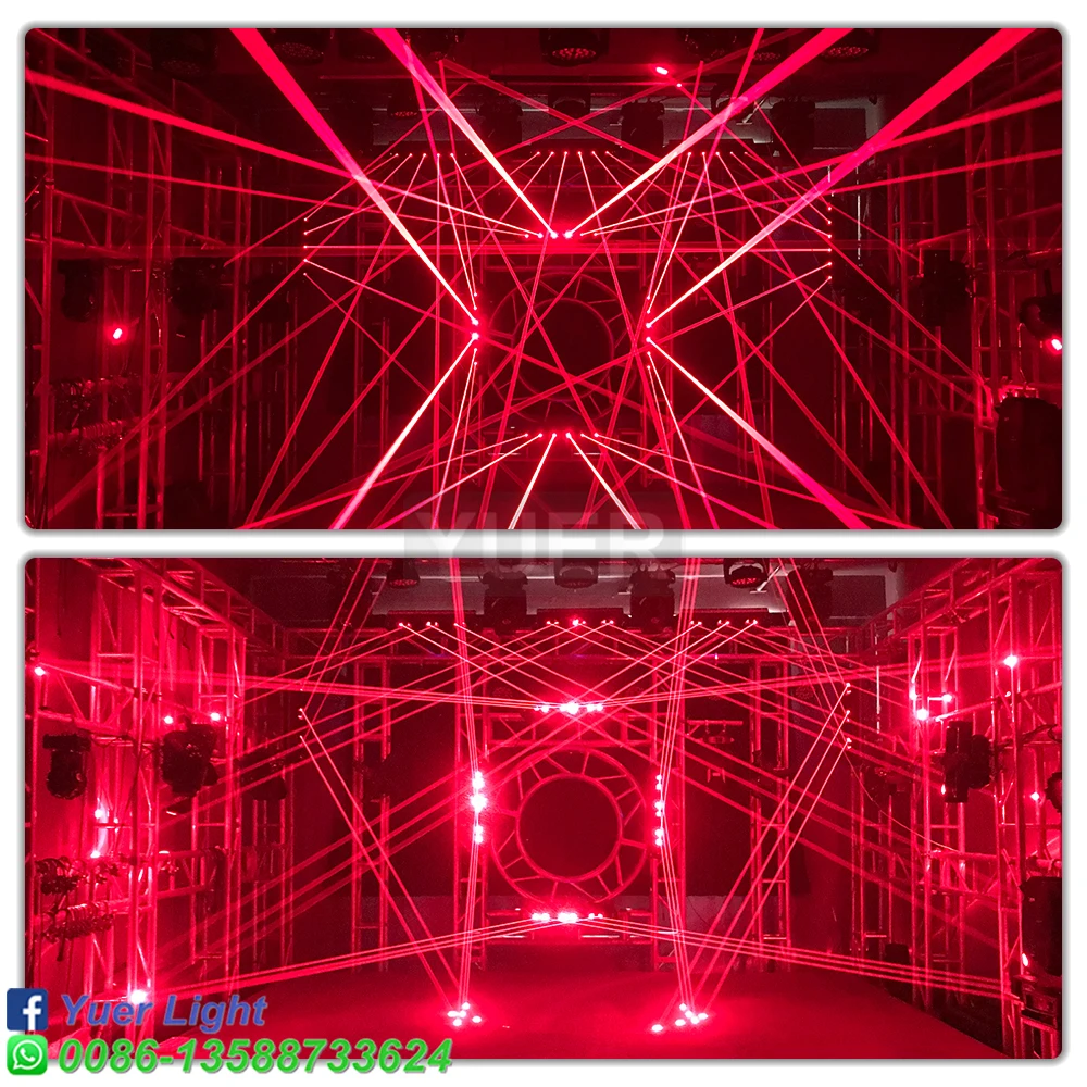 Imagem -05 - Yuer Led Cree Rgb Feixe de Laser Marquee 3in1 Multifunction Movendo a Cabeça Luz Dmx512 Efeito Estágio Projetor Laser Controle Voz