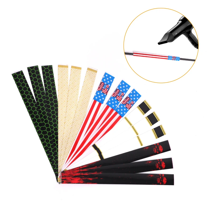 15pcs DIY Archery Heat Shrinkable Arrow Shaft Wraps Paper Arrow Sticker Paster Wrap Of  Hunting Accessories