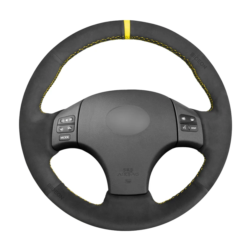 Hand-stitched Black Suede Steering Wheel Cover for Lexus IS 200 220d 250 250C 350 350C IS F Sport 2005-2009 2010 2011 2012 2013