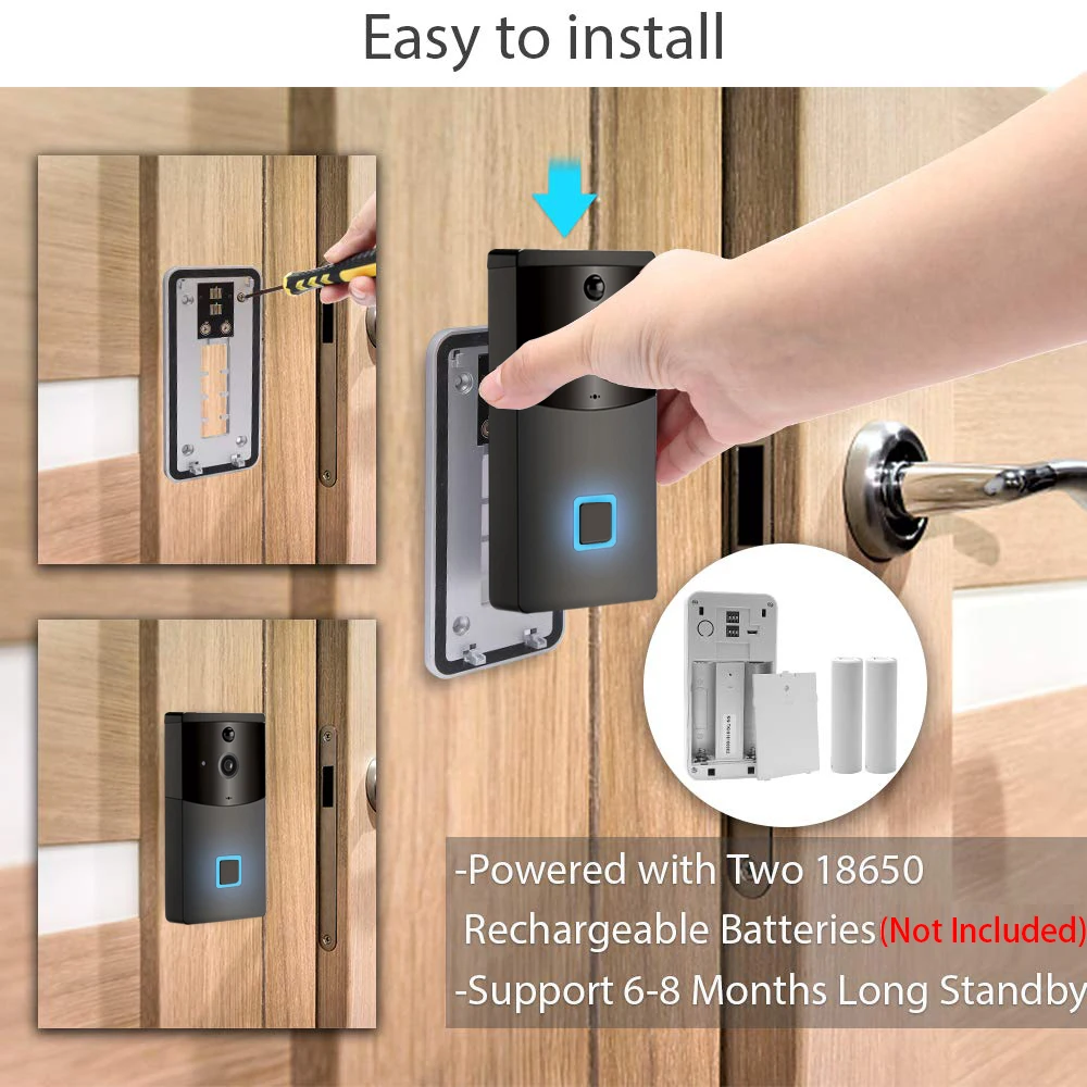 Tuya Smart Wifi Doorbell Rainproof Intercom PIR Motion Detector Night Vision Security Camera