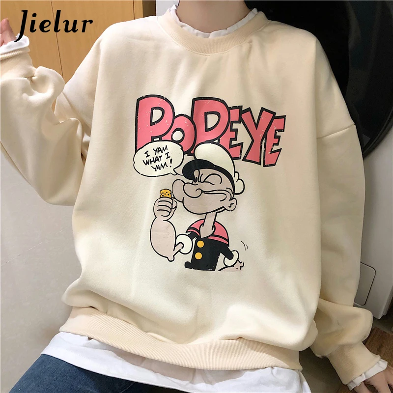 Jielur-女性のためのツーピースの偽のポップアイスウェットシャツ,ルーズフィット,プリント,ベージュ,カワイイ,美しい服,M-XL