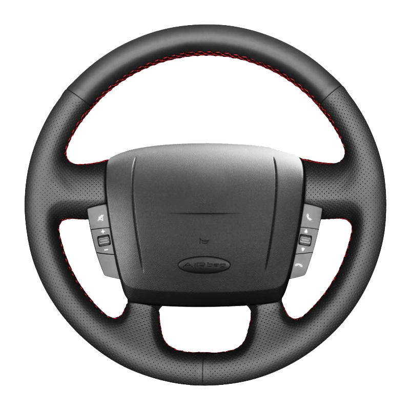 Black Artificial Leather  Car Steering Wheel Cover For Peugeot Boxer 2006-2019 Citroen Jumper Relay Fiat Ducato Ram ProMaster