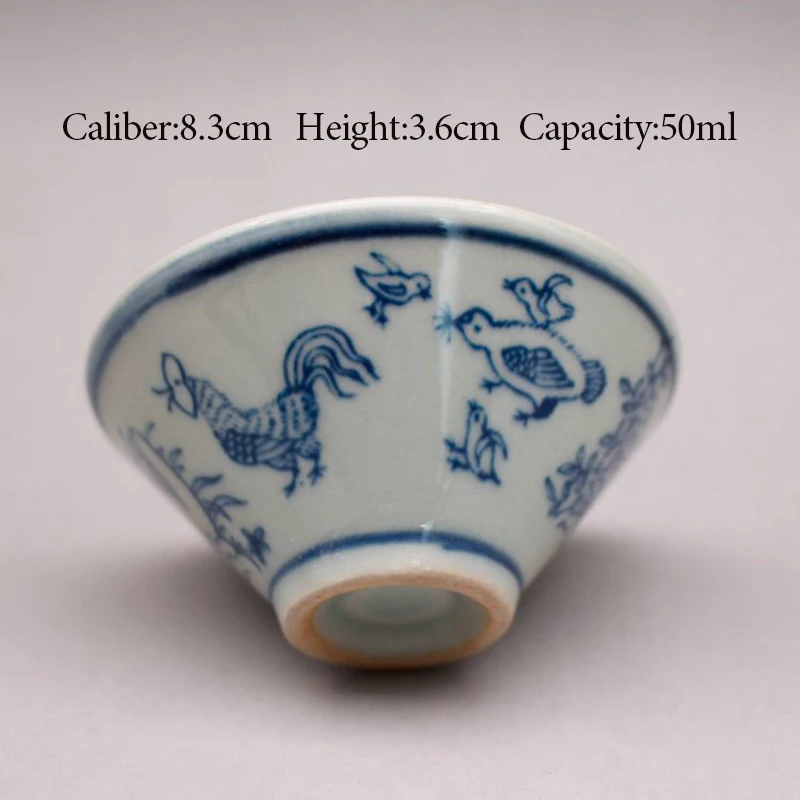 Antique Ceramics Old Goods Collectibles, Blue and White Hat Cup, Old Goods, Late Qing Dynasty, Civil Kiln, Old, NO.YZ152