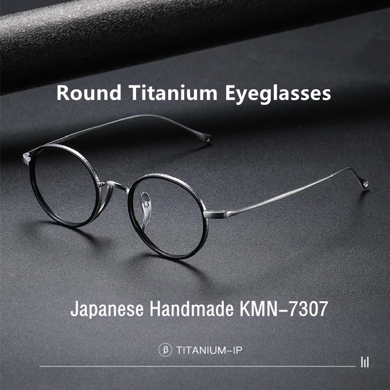 Janpanese Ultralight Titanium Frame Hand-Made Glasses Retro Myopia Gafas Spectacles Round For Men Women Prescription Eyeglasses