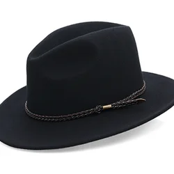 X4016 wodoodporny wełniany kapelusz z szerokim rondem kowbojski filcowy kapelusz brytyjski Retro rycerz kapelusz Unisex wełniane kapelusze Fedora Cloche kapelusz z filcu wełnianego filcowy kapelusz