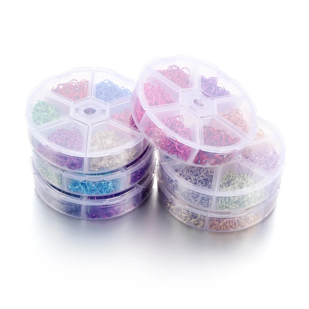 1080Pcs/Box 6mm Colorful Open Jump Rings Split Jump Ring Connector for DIY Necklace Crafts Jewelry Making Findings Accessories