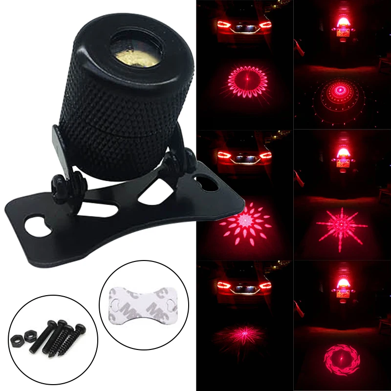 Car Laser Light Tail Fog Light Auto Brake Parking Lamp Rearing Warning Project Ambient Light one light 6 Pattern Anti Collision