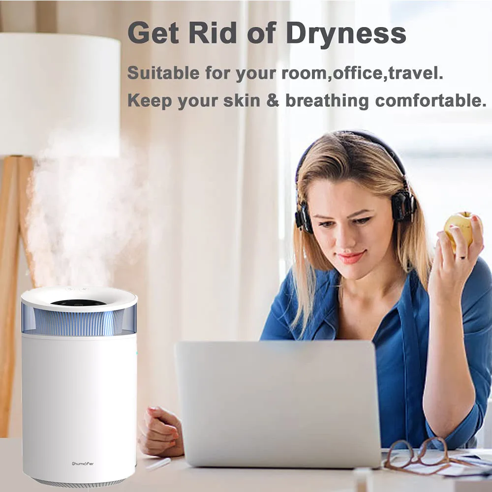 2.5L ขนาดใหญ่ความจุ Cool Mist Humidifier USB Quiet Aroma Humidifier 50ชั่วโมงล่าสุด2โหมด Mist และ7สีเครื่องฟอกอากาศ