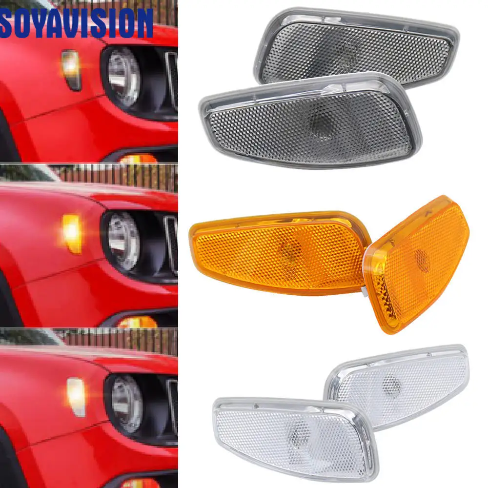 2PCS For Jeep Renegade BU 2014 2015-2021 Repeater Reflection Warning Front LED Side Marker fender Lights Turn Signal LED Lamp