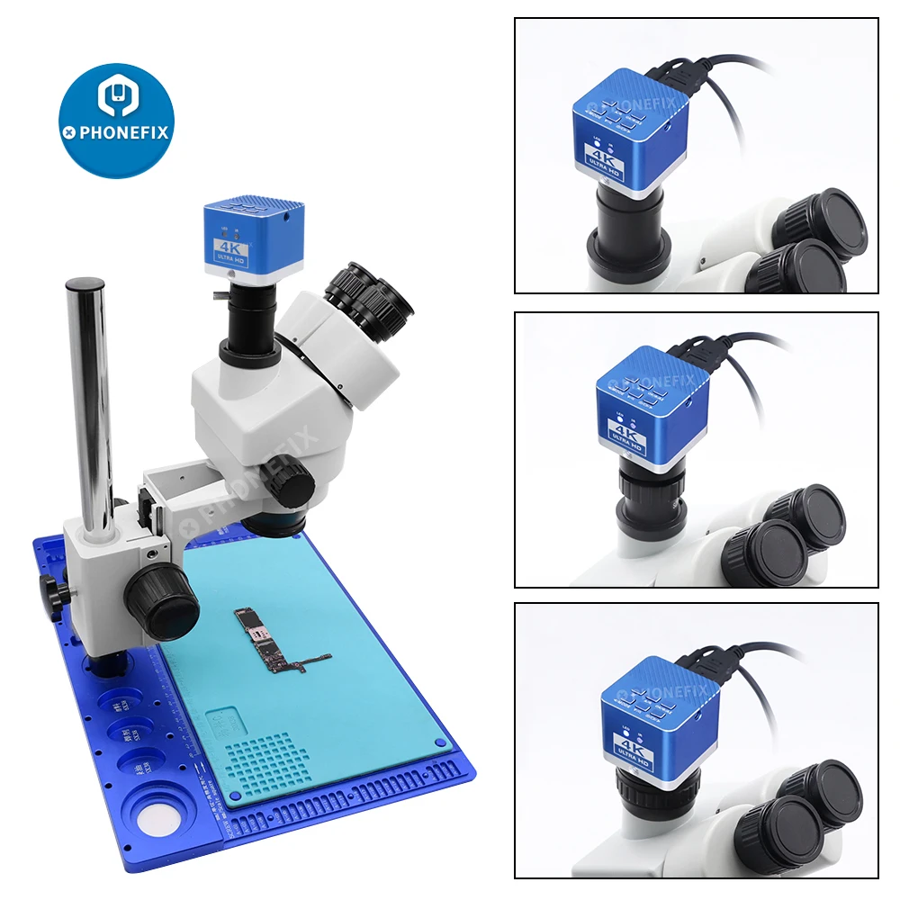 Ultra 4k HD HDMI USB Industrial Camera IMX377 Video Microscope C Mount Lens Camera For Phone PCB Soldering Electronic Repair