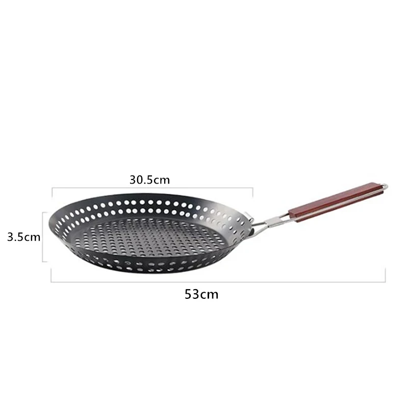 1PC Outdoor Opvouwbare Ronde Barbecue Lade Camping Picknick Multifunctionele Barbecue Grill Lade Opvouwbare Koekenpan Steak Pan