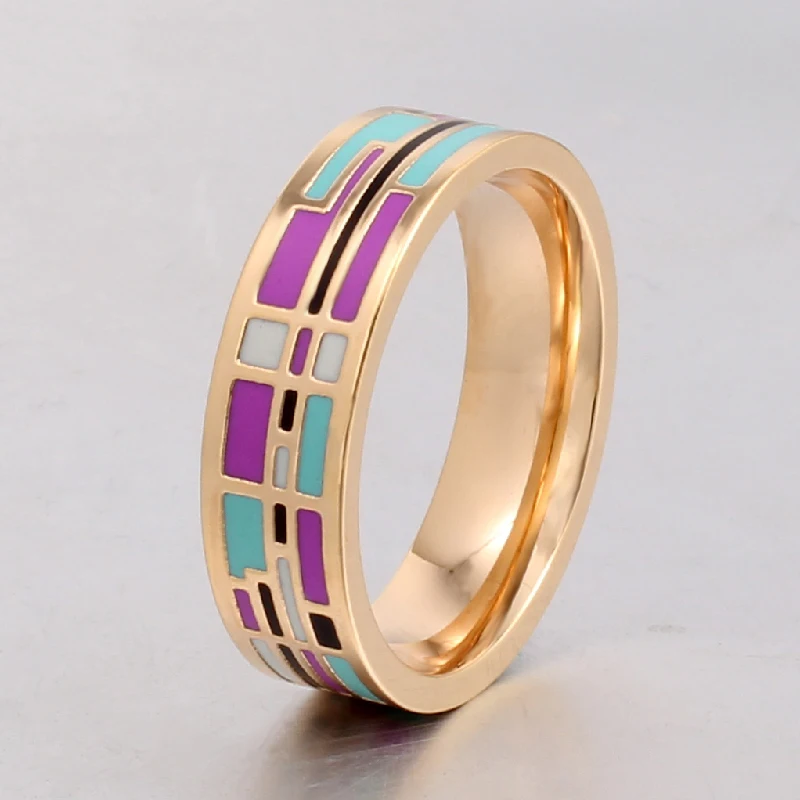 New Arrival Red Rings for Women Birthday gift Fashion Pretty Charm Multicolor Enamel Ring pcjz015