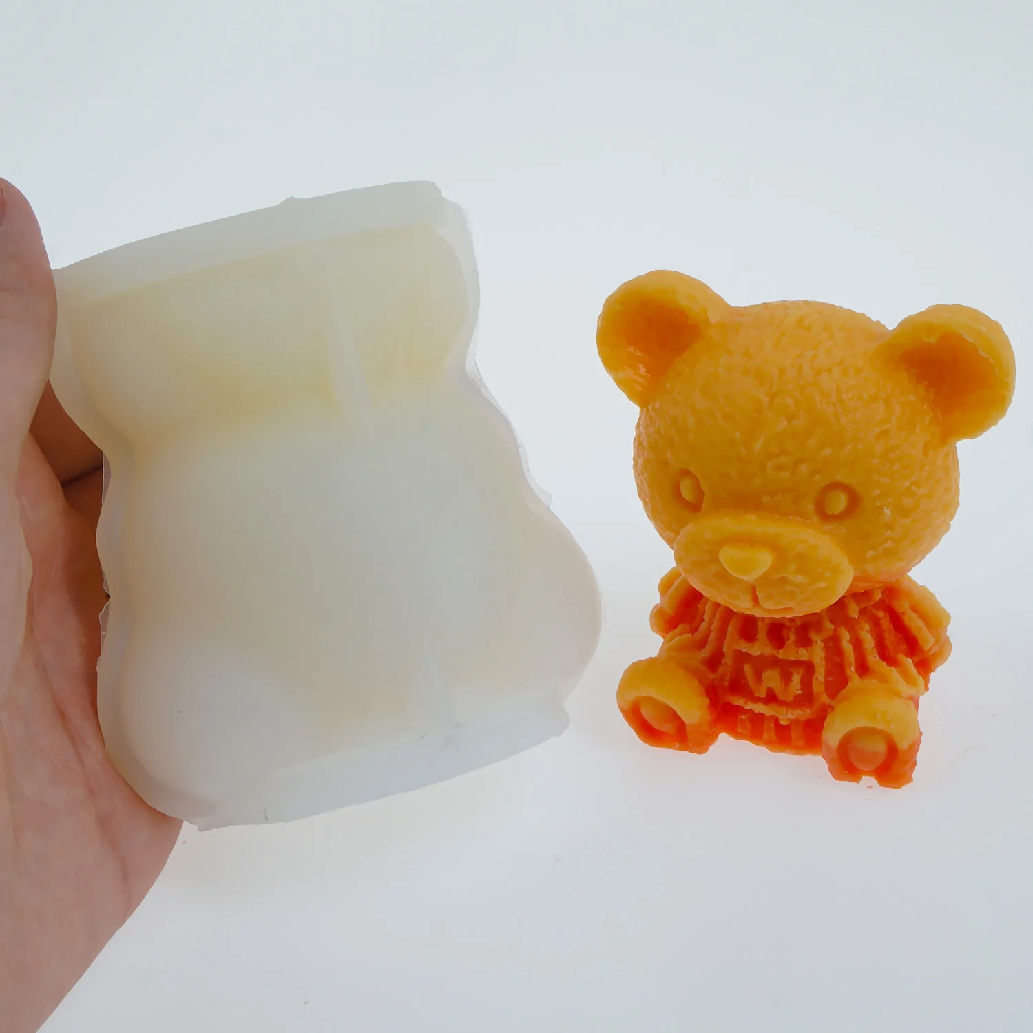 

Силиконовая 3D форма в виде медведя Тедди для кофе, форма для помадки, мыло, 3D форма для торта, пластырь, форма среднего размера 10368051