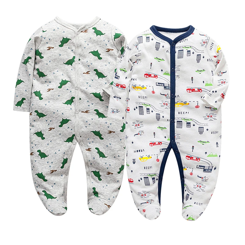 Newborn Baby Boys Girls Sleepers Pajamas Babies Jumpsuits Infant Long Sleeve 0 3 6 9 12 Months Clothes