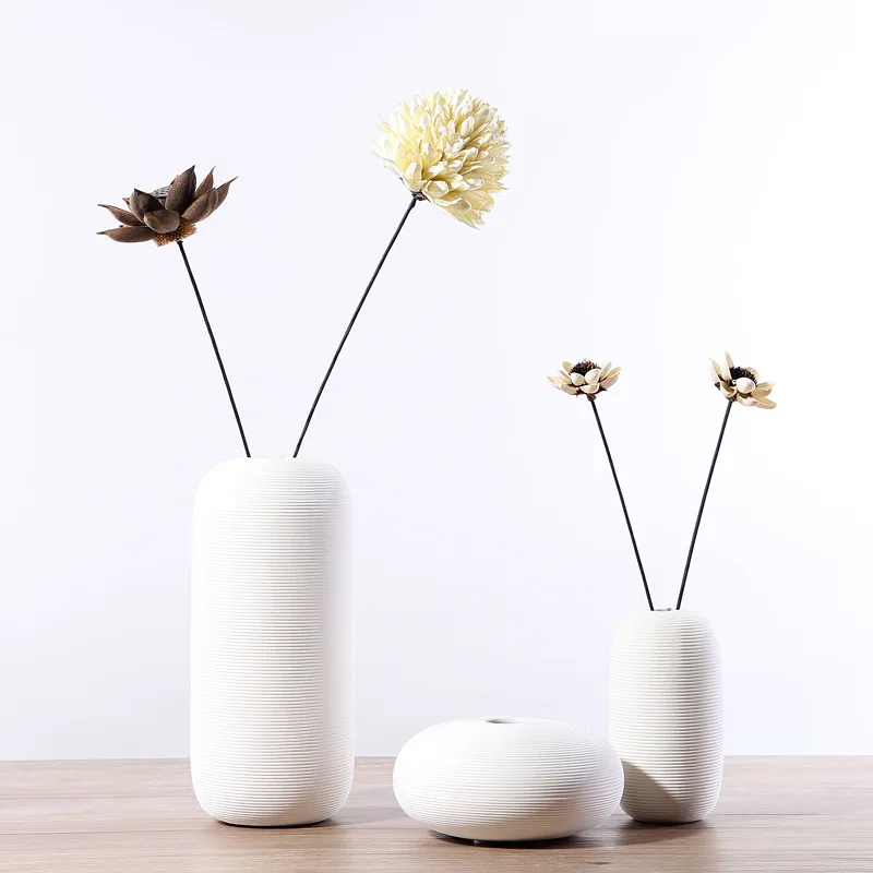 Nordic classic white ceramic vase used for home decoration accessories desk decoration modern style small ornaments crafts gifts