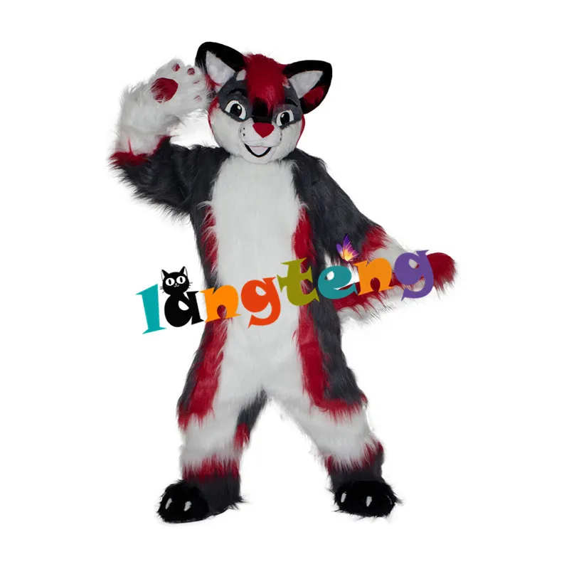 

1043 Grey Red Fox Wolf Husky Dog Furries Costume Adult Mascot For Adults