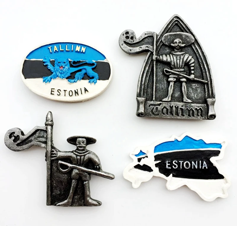 Handmade Painted Tallinn, Capital Of Estonia 3D Resin Fridge Magnets Tourism Souvenirs Refrigerator Magnetic Stickers Gift