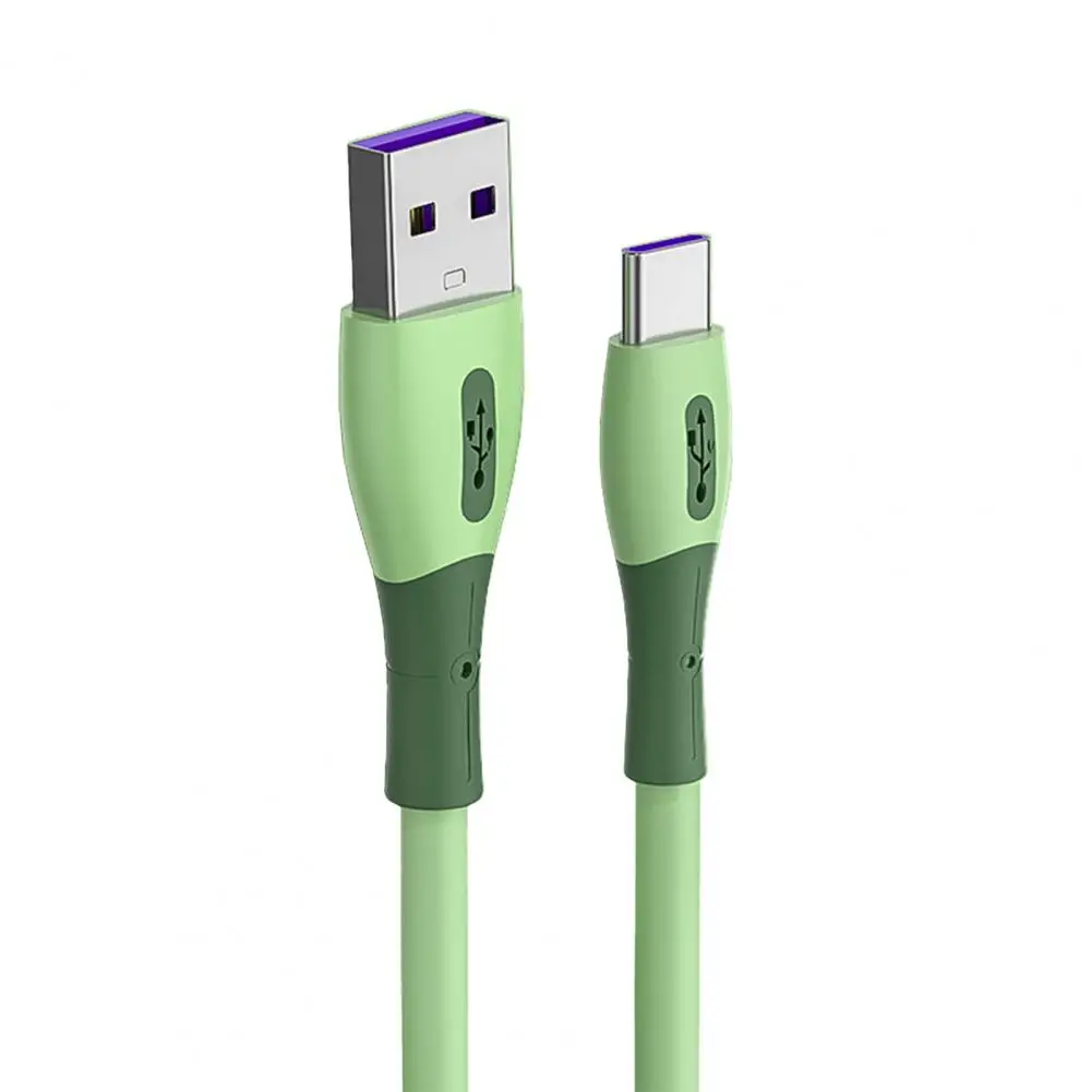 1.2m Charging Cable Anti-winding 3A Fast Charging Silicone for Android/Type-C/for iOS Data USB Wire for Office
